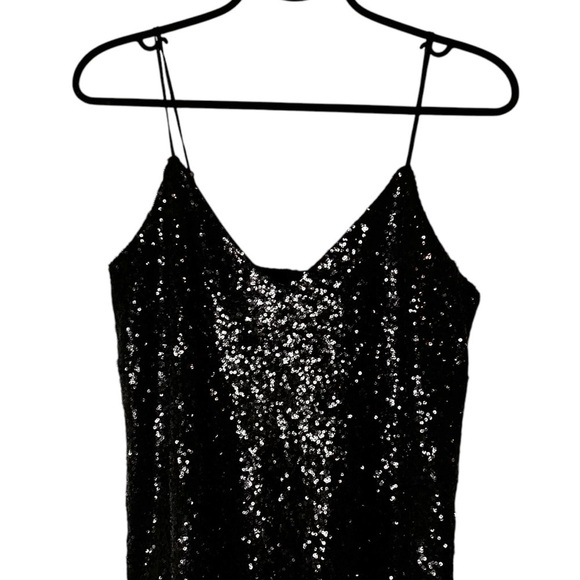 Anthropologie Jack by BB Dakota Black Sequin Sedgwick Slip Dress- Size Small - Picture 6 of 13